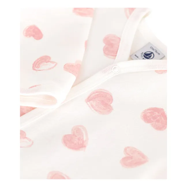 Pyjama Dors Bien Epais Cœurs Coton Bio | Rose