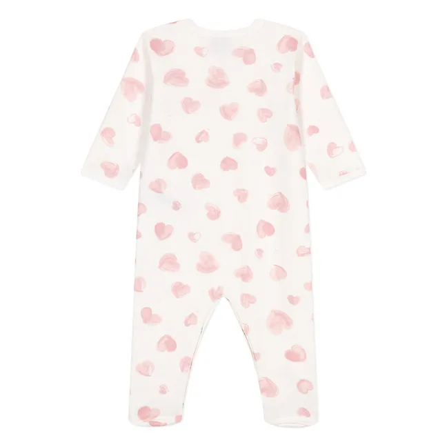 Pyjama Dors Bien Epais Cœurs Coton Bio | Rose