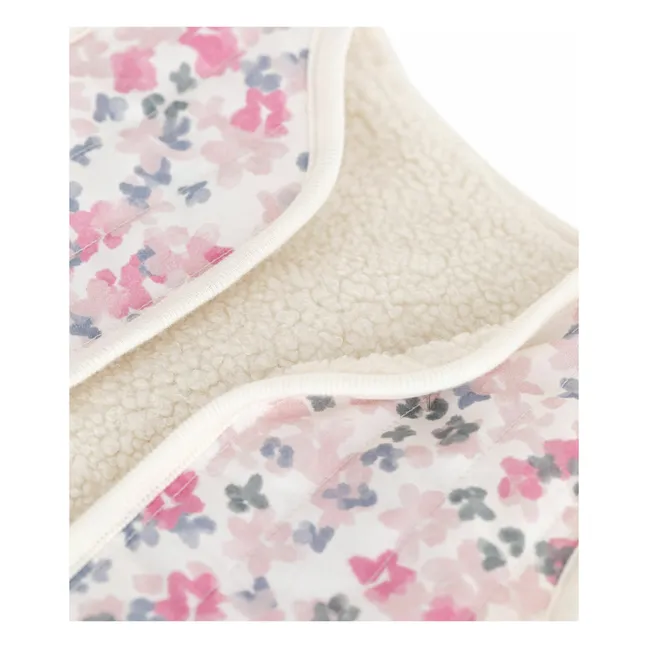 Gilet Sans Manches Fleuri | Ecru