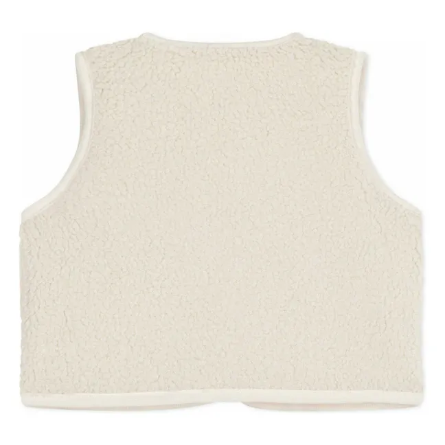 Gilet Sans Manches Fleuri | Ecru