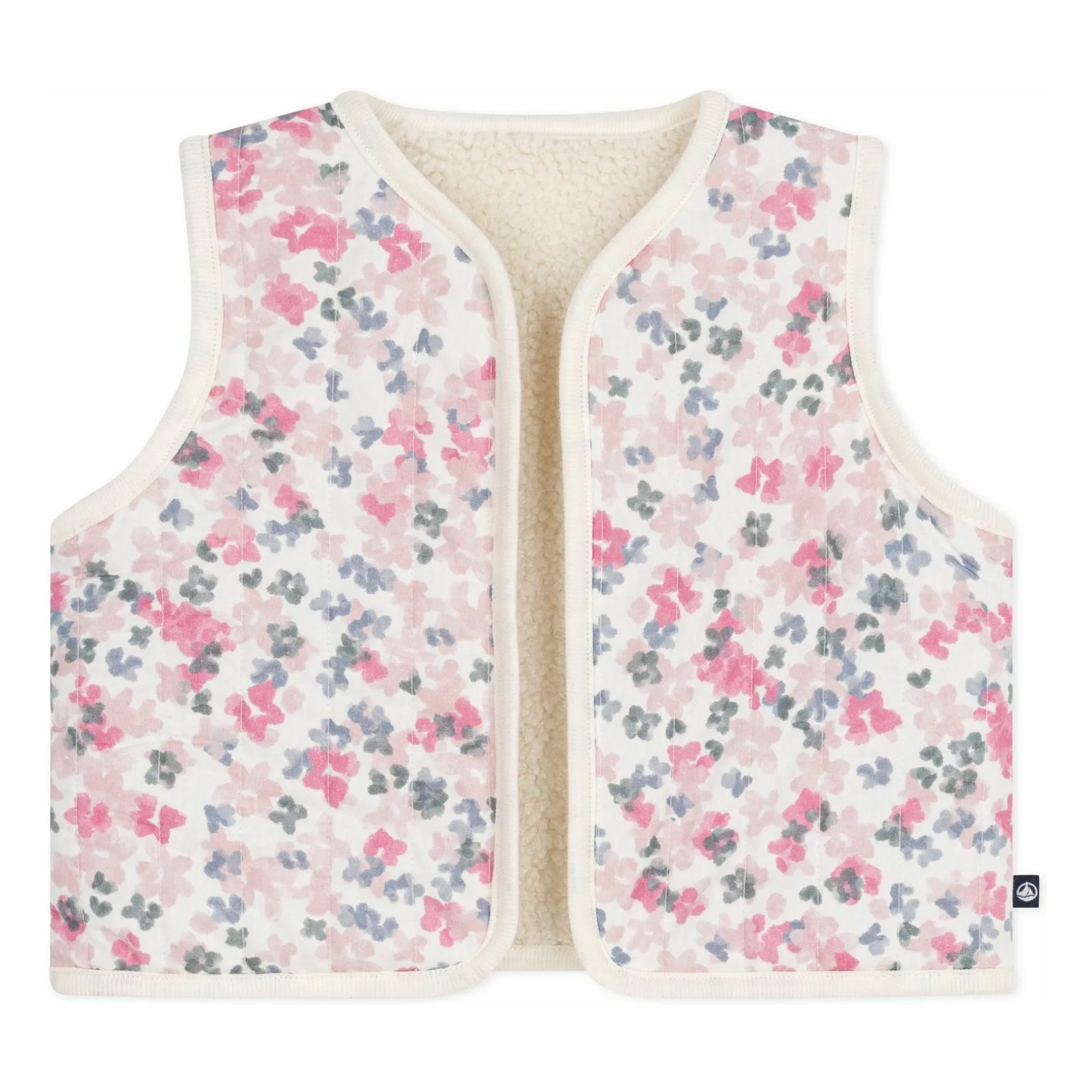 Petit Bateau Ecru Floral Sleeveless Vest