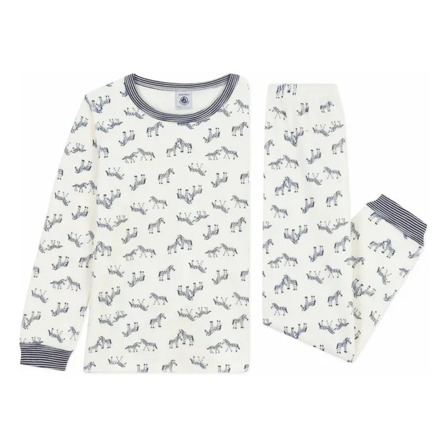 Pyjama aus Bio-Baumwolle Zebra | Seidenfarben
