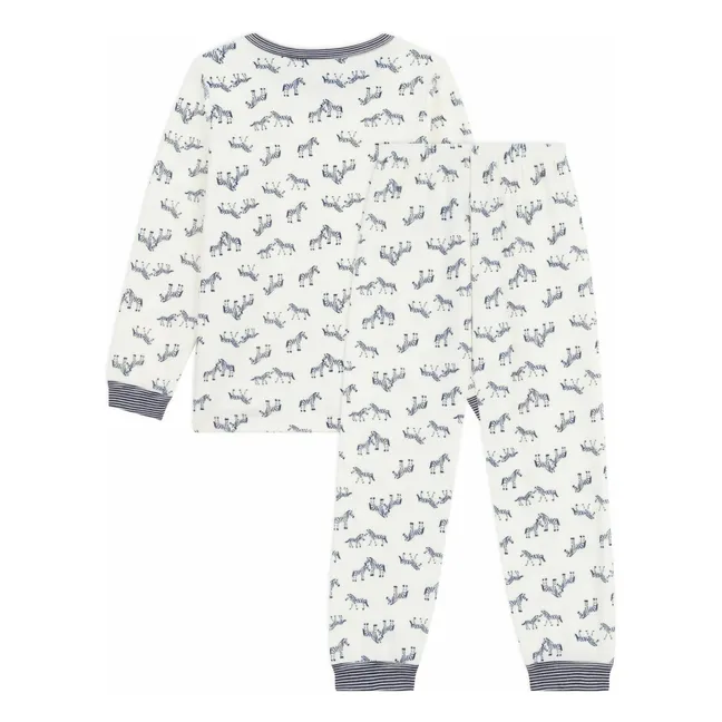 Pyjama aus Bio-Baumwolle Zebra | Seidenfarben