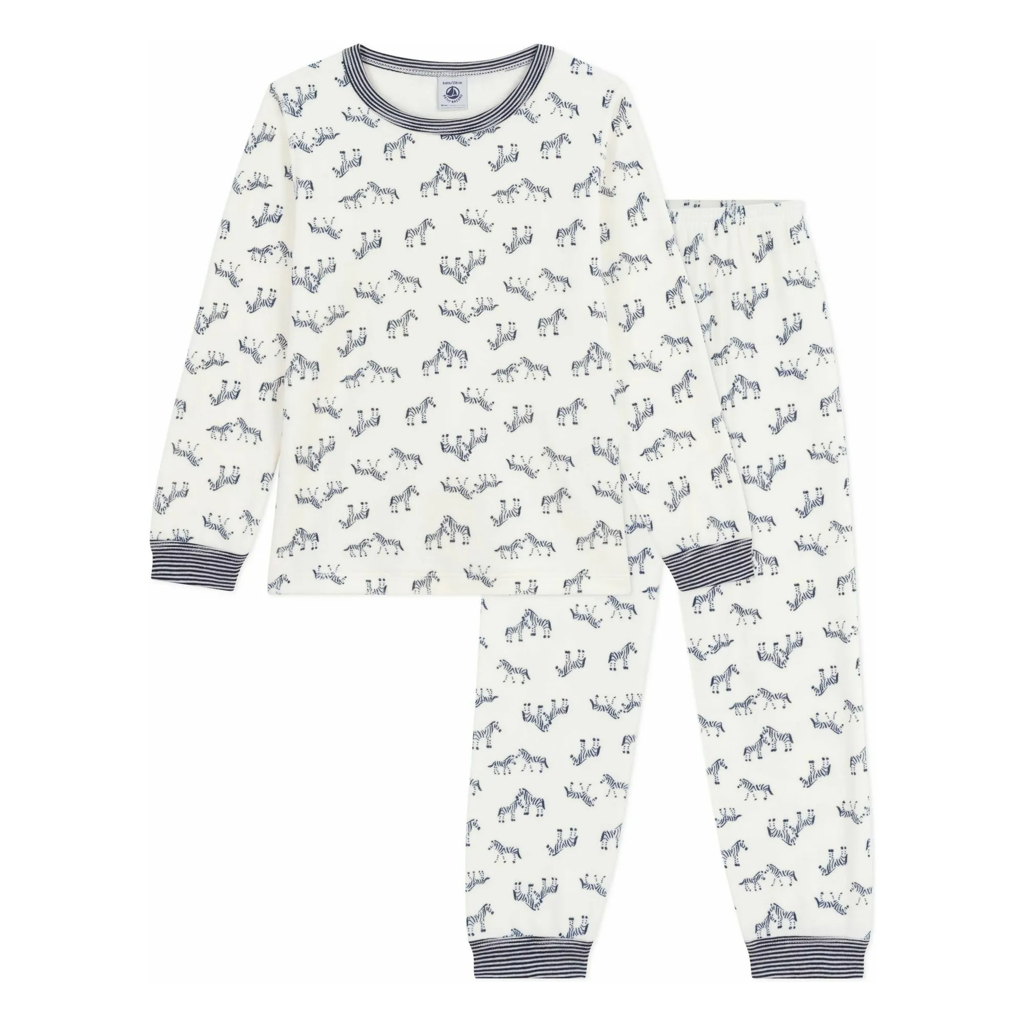 Petit Bateau Ecru Zebra Organic Cotton Pyjamas