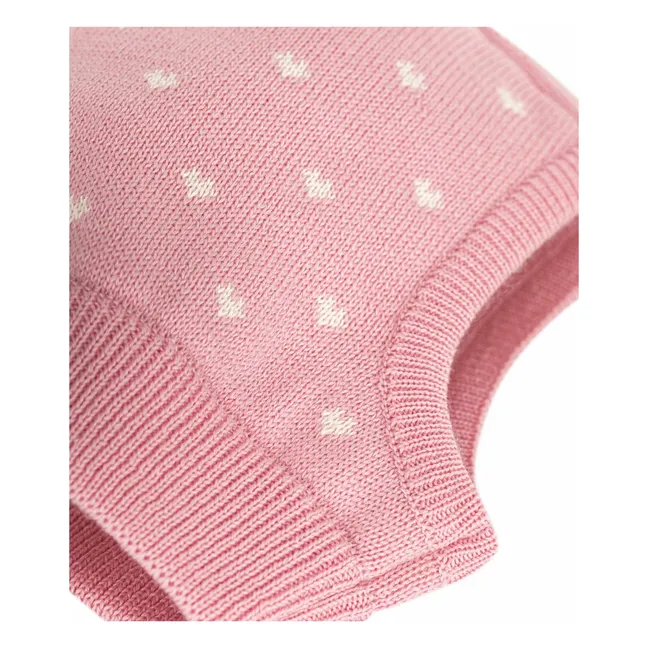 Cagoule Cœurs Laine | Rose