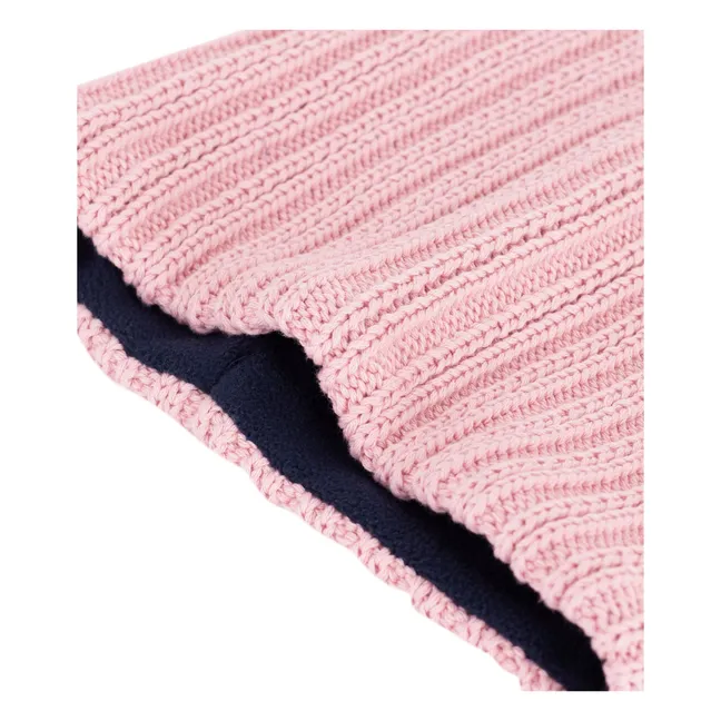 Snood Maille Côtelée Polaire | Rose