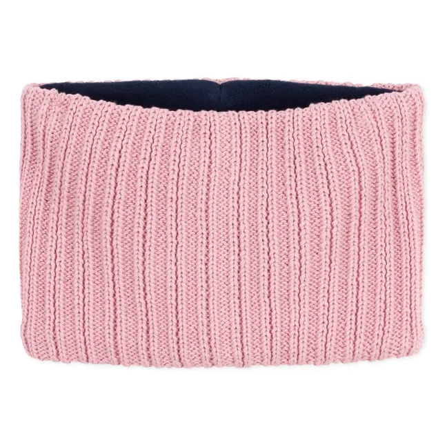 Snood Maille Côtelée Polaire | Rose