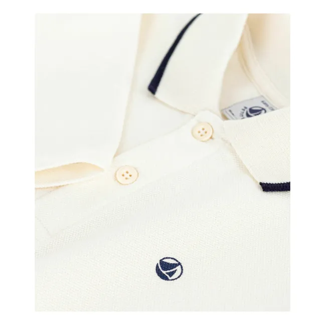 Polo Bords Contrastés Coton Bio | Ecru