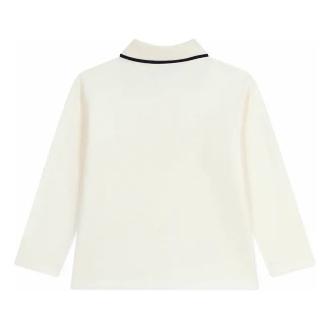 Polo Bords Contrastés Coton Bio | Ecru