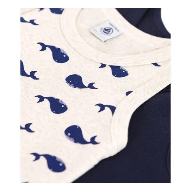 Lot 2 Débardeurs Baleines Coton Bio | Beige chiné