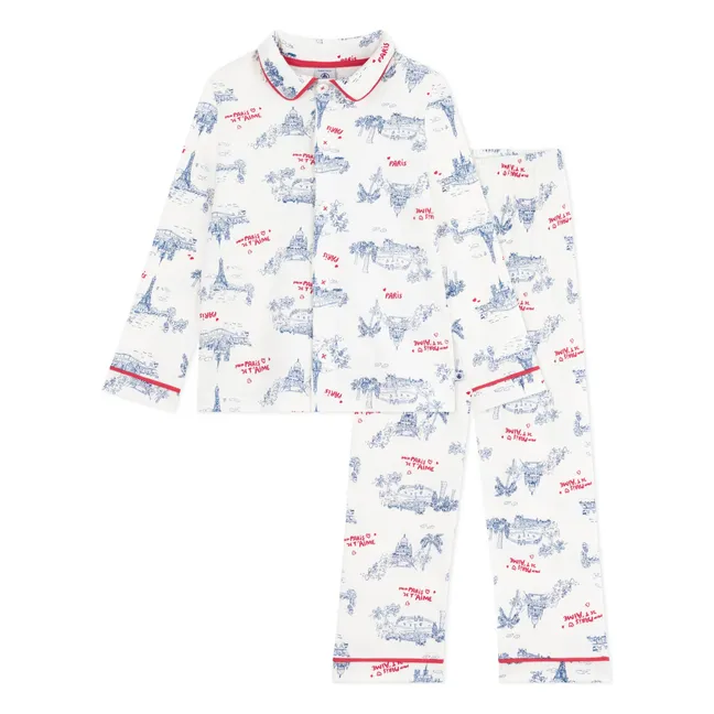 Pijama de algodón ecológico Mon Paris | Blanco