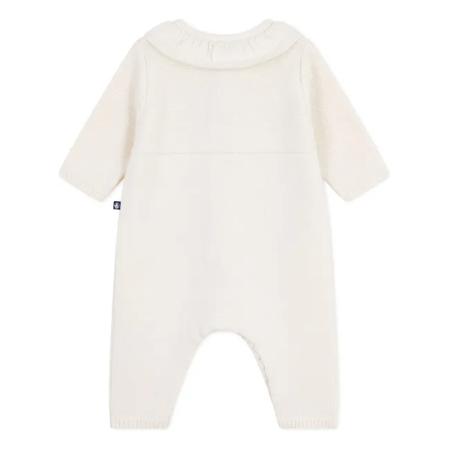 Tuta in maglia fine P'tit Cœur Laine | Ecru