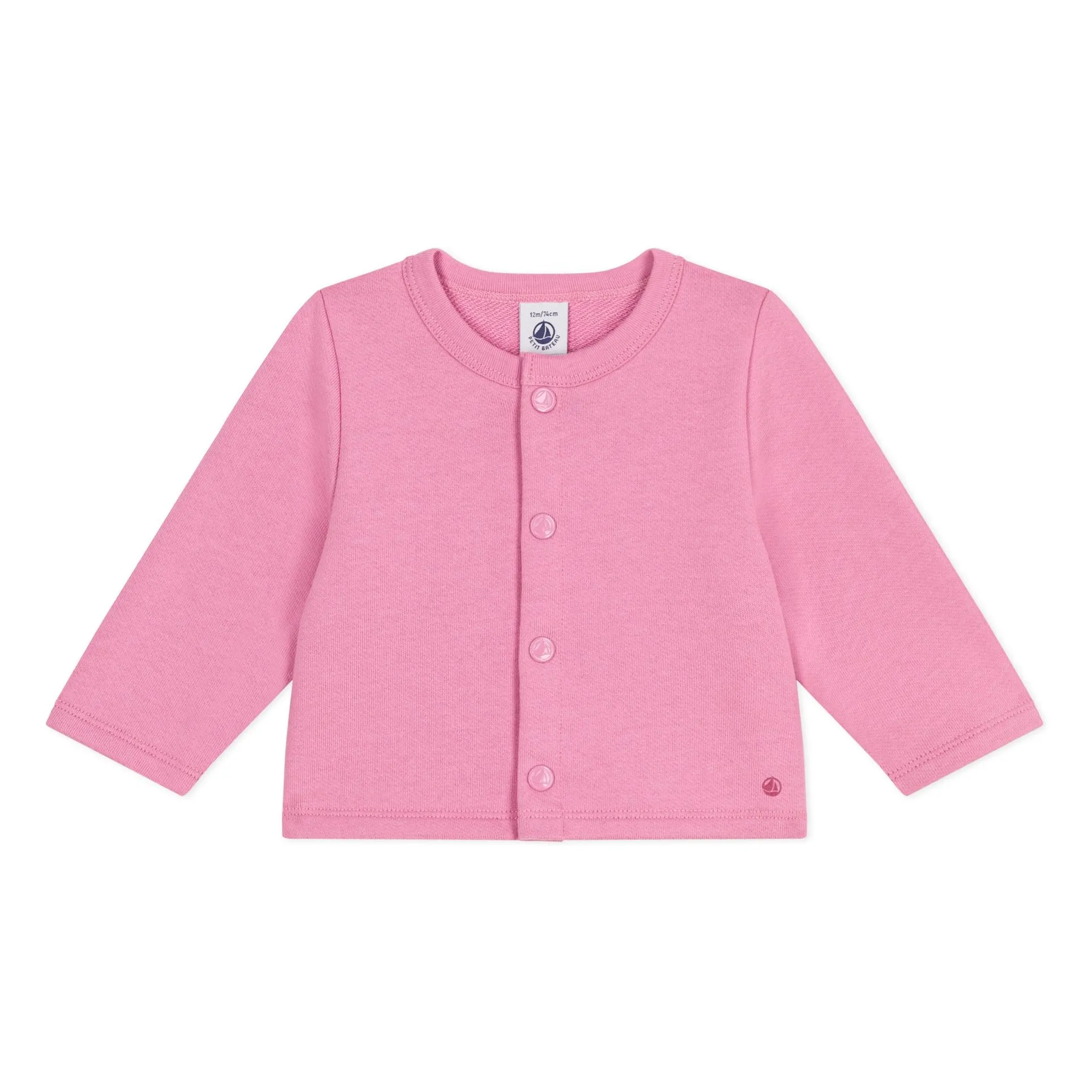 Petit Bateau Candy Pink Organic Cotton Cardigan
