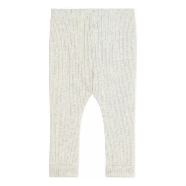 Legging Côtelé Logo | Beige chiné
