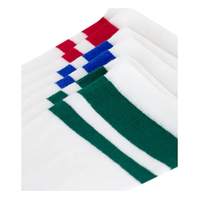 Lot de 3 Paires de Chaussettes Colorblock | Blanc