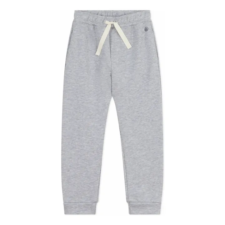 Jogger Elastiqué Coton Bio | Gris chiné- Image produit n°0