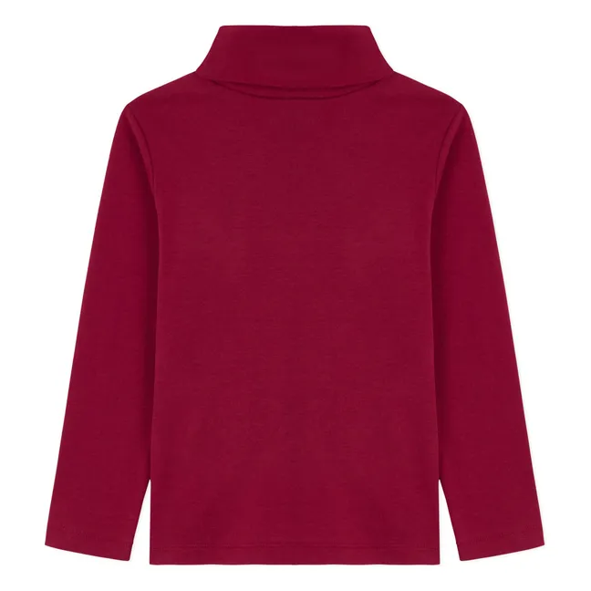 Organic cotton logo turtleneck | Burgundy