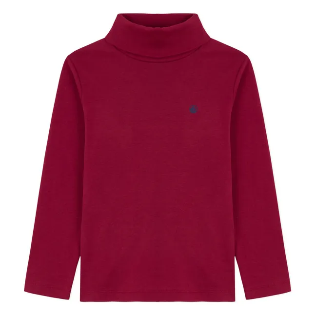 Organic cotton logo turtleneck | Burgundy