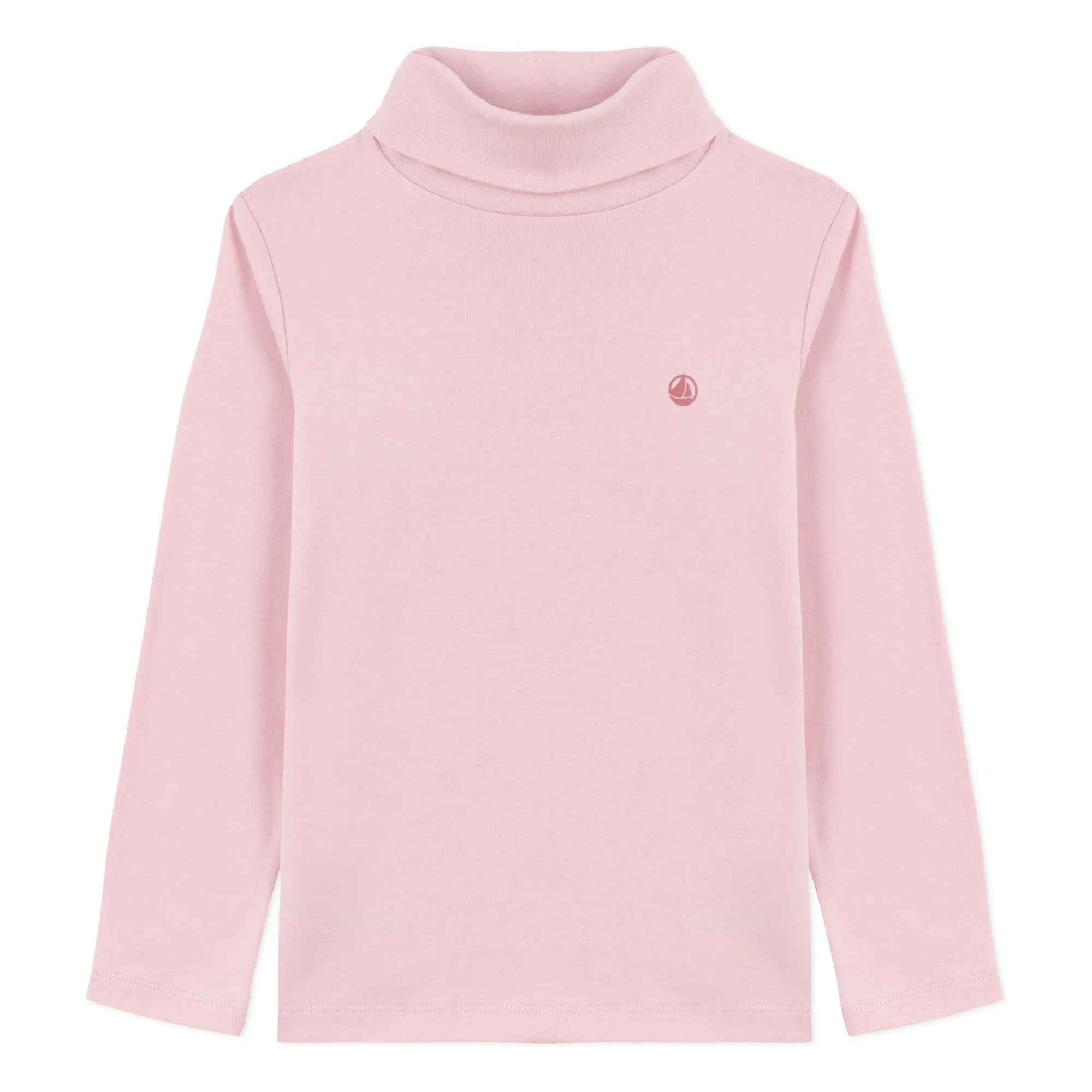 Petit Bateau Pink Organic Cotton Logo Turtleneck