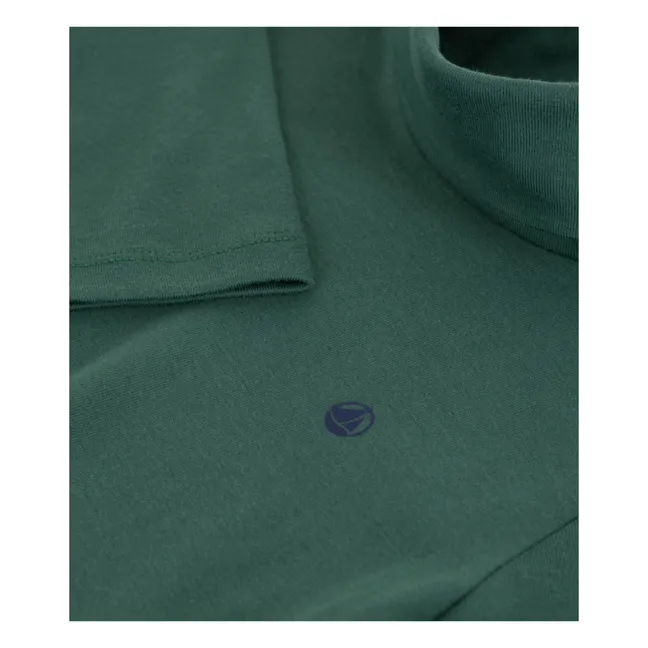 Organic cotton logo turtleneck | Chrome green