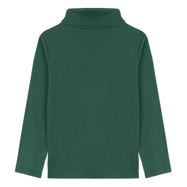 Organic cotton logo turtleneck | Chrome green