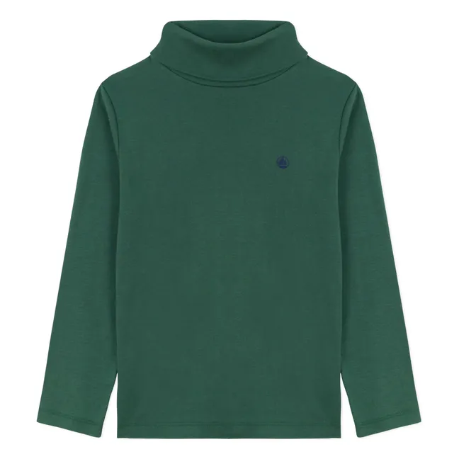 Organic cotton logo turtleneck | Chrome green