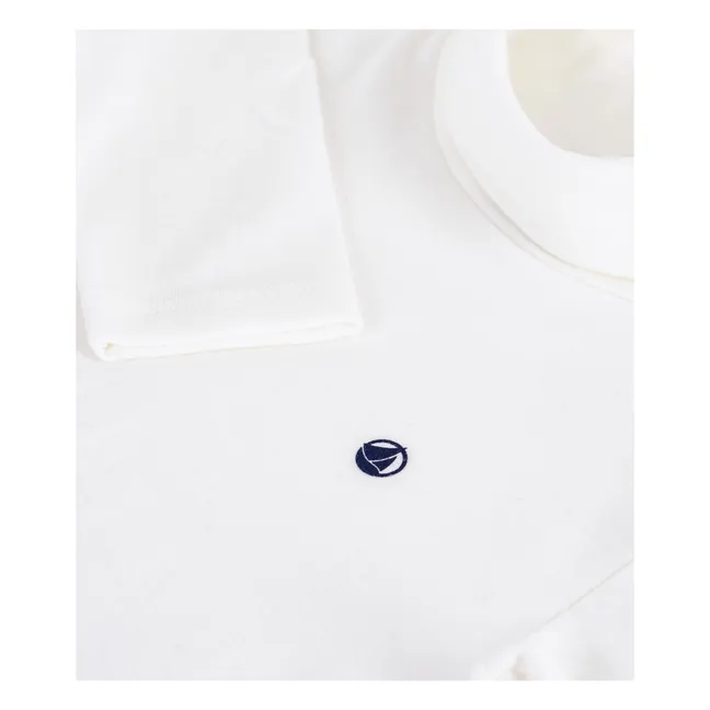 Col Roulé Logo Coton Bio | Blanc