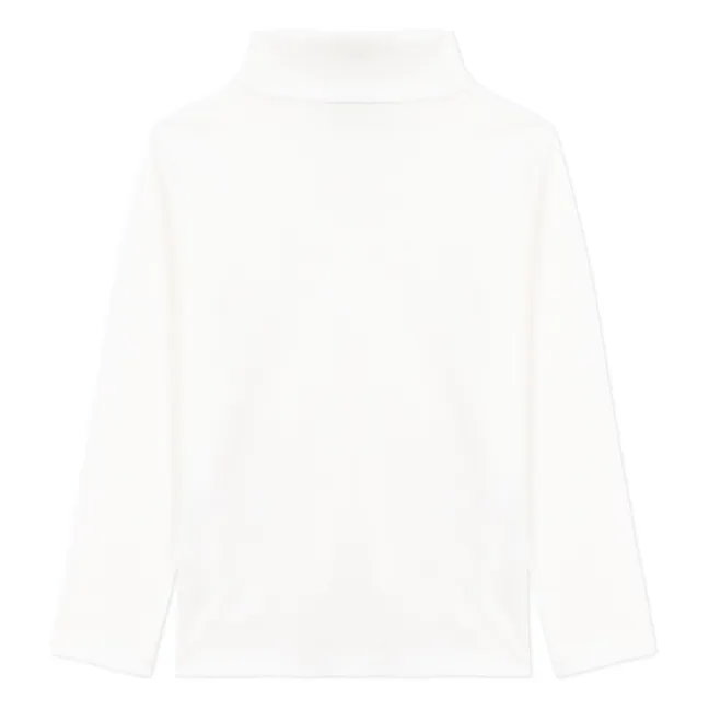 Col Roulé Logo Coton Bio | Blanc