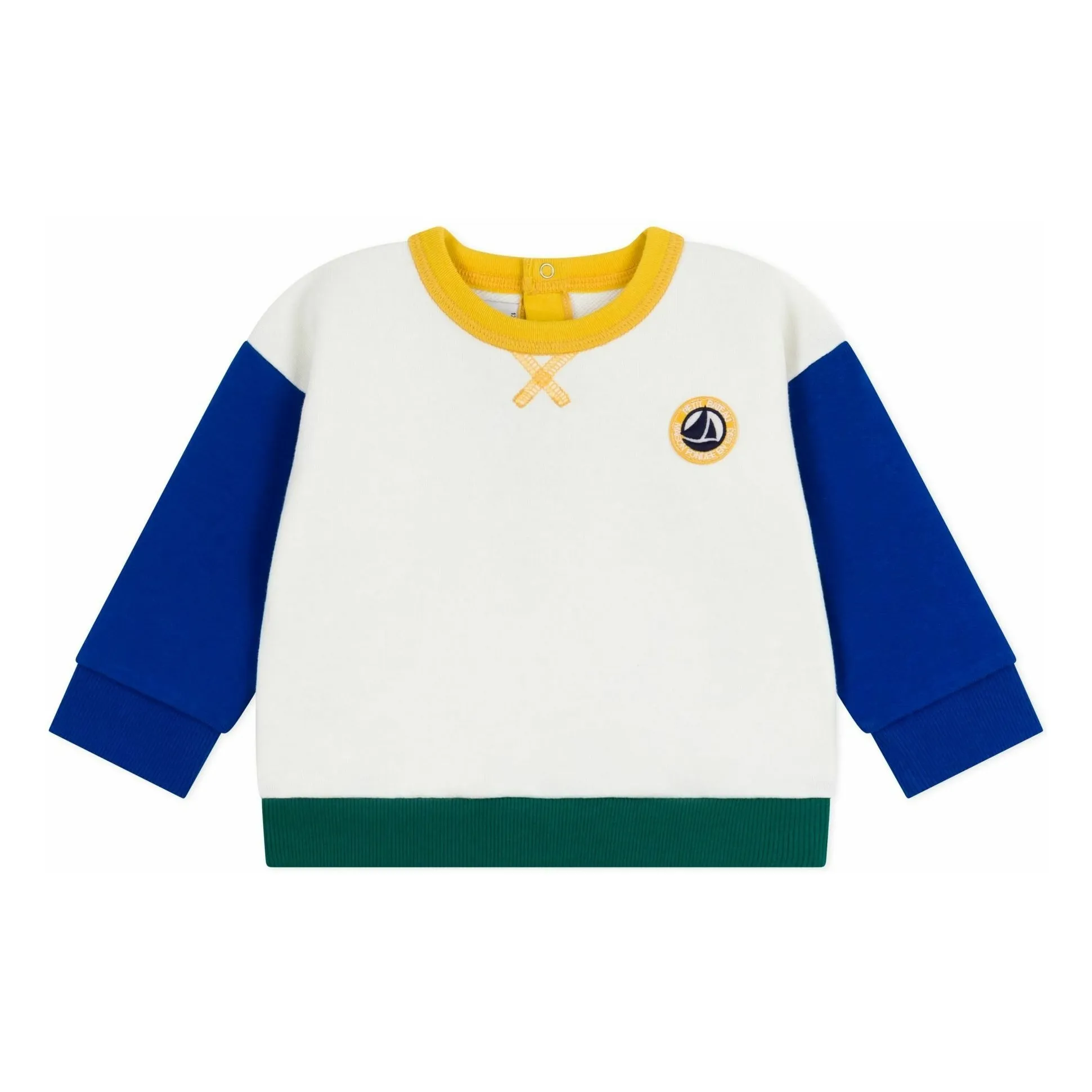 Petit Bateau Ecru Colorblock Sweatshirt