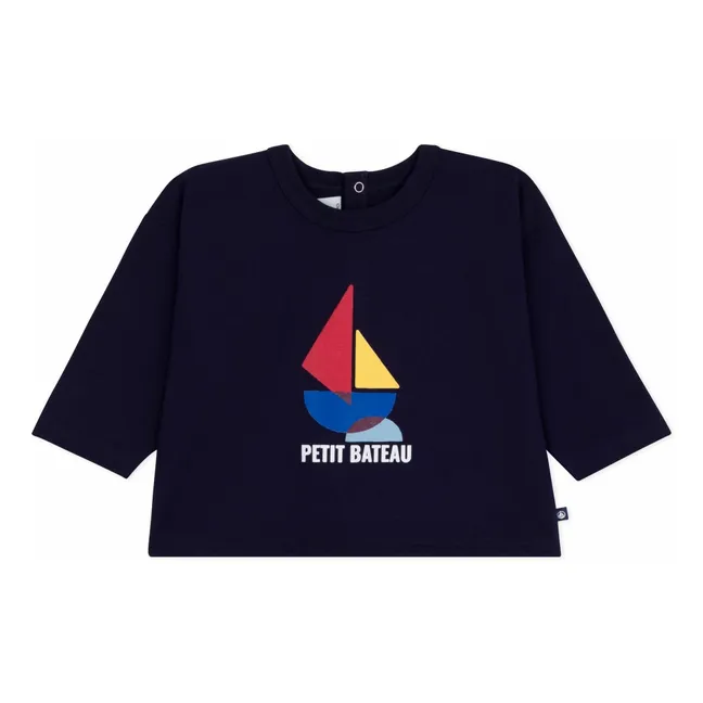 T-shirt Bateau Coton Bio | Bleu marine
