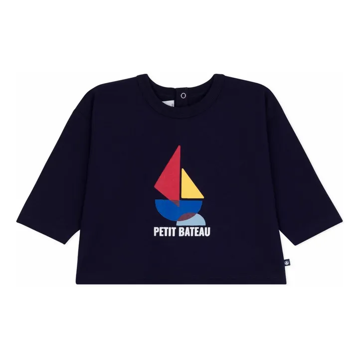 Camiseta Bateau de algodón ecológico | Azul Marino- Imagen del producto n°0
