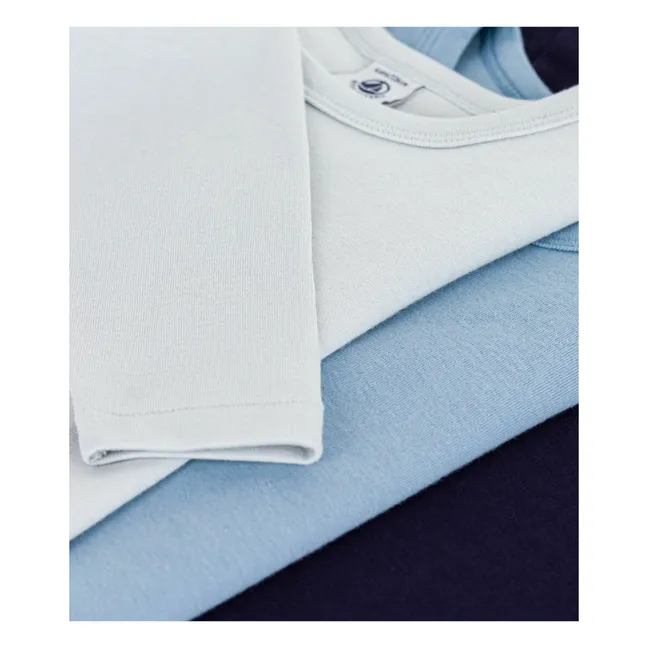 3er-Set T-Shirts aus Bio-Baumwolle | Blau