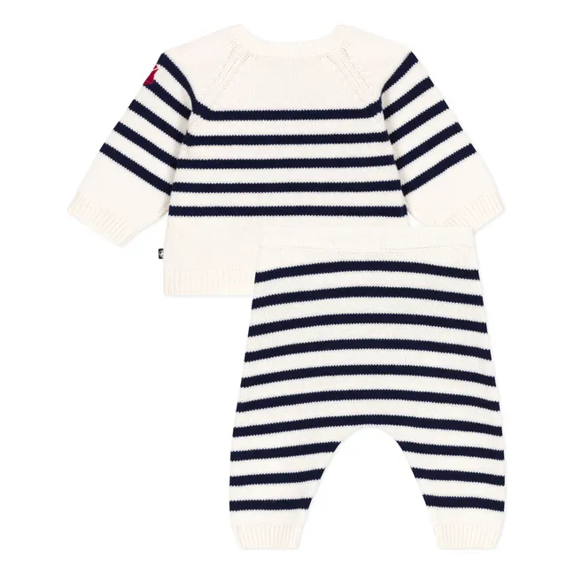 Ensemble Pull et Pantalon Marinière Laine | Ecru