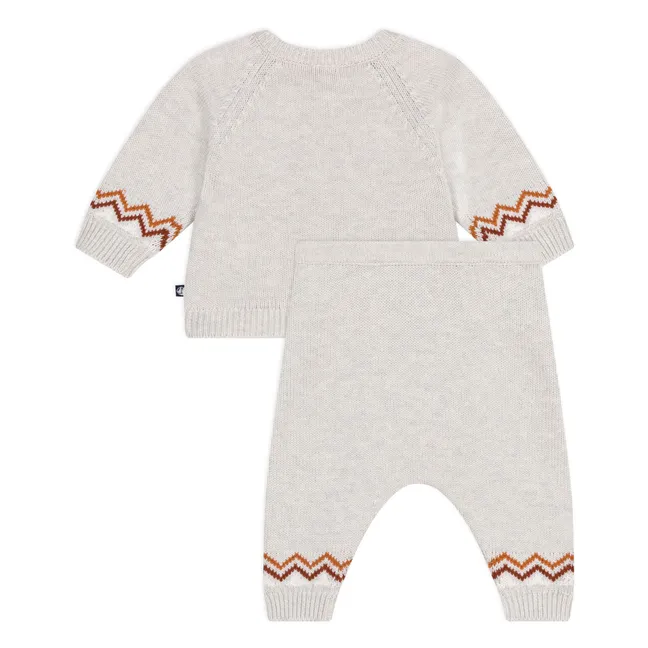 Ensemble Pull et Pantalon P'tit Cœur Laine | Beige chiné