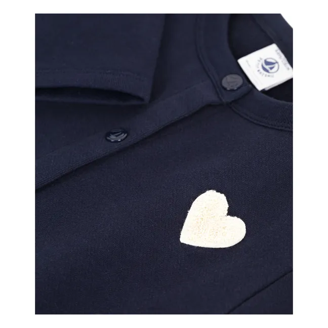 Organic Cotton Heart Vest | Navy blue