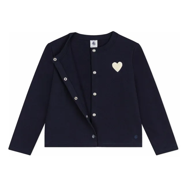 Organic Cotton Heart Vest | Navy blue