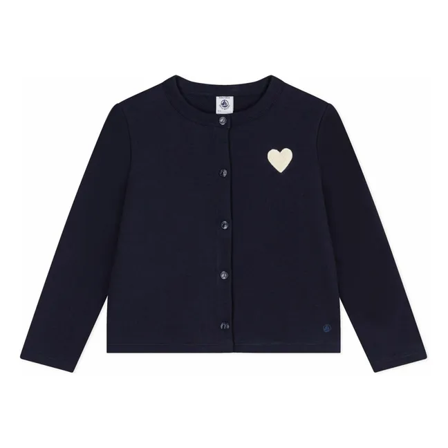 Organic Cotton Heart Vest | Navy blue