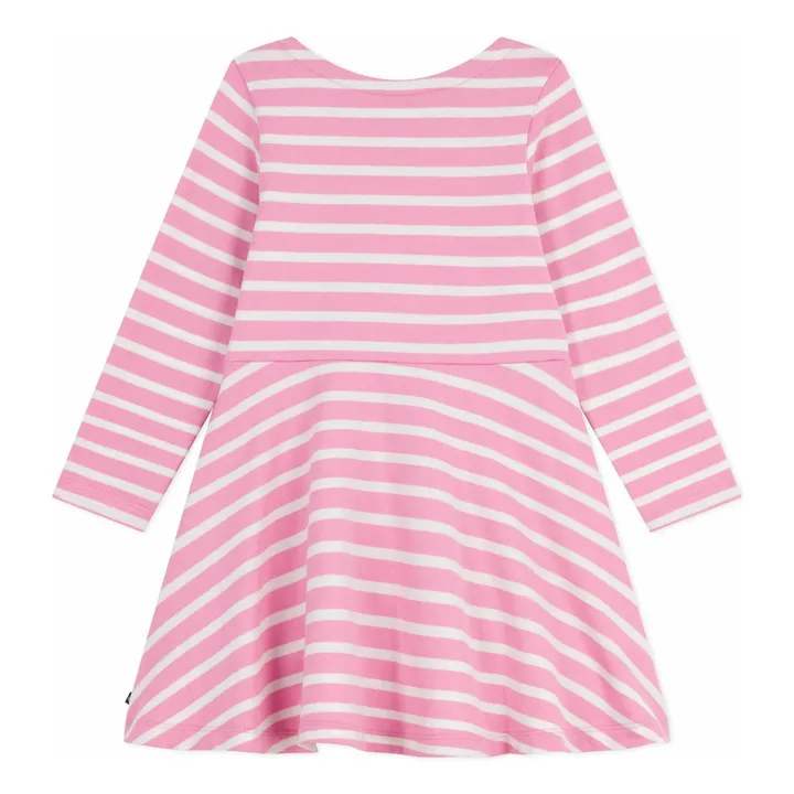 Robe Rayée Jersey Coton Bio | Rose bonbon- Image produit n°1