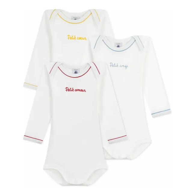 Lot 3 Bodies Petit Ange Coton Bio | Ecru