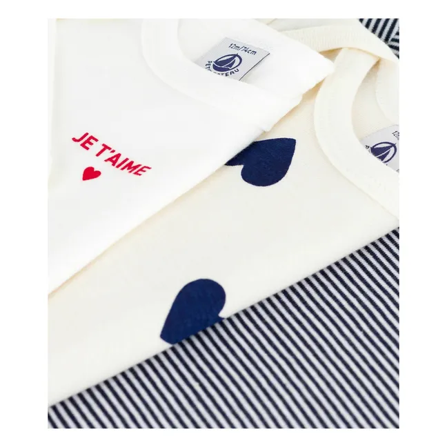 Lot 3 Bodies Je T'aime Coton Bio | Ecru