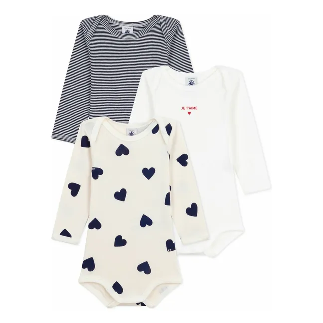 Lot 3 Bodies Je T'aime Coton Bio | Ecru
