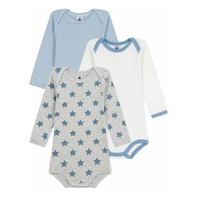 Lot 3 Bodies Rayés | Bleu