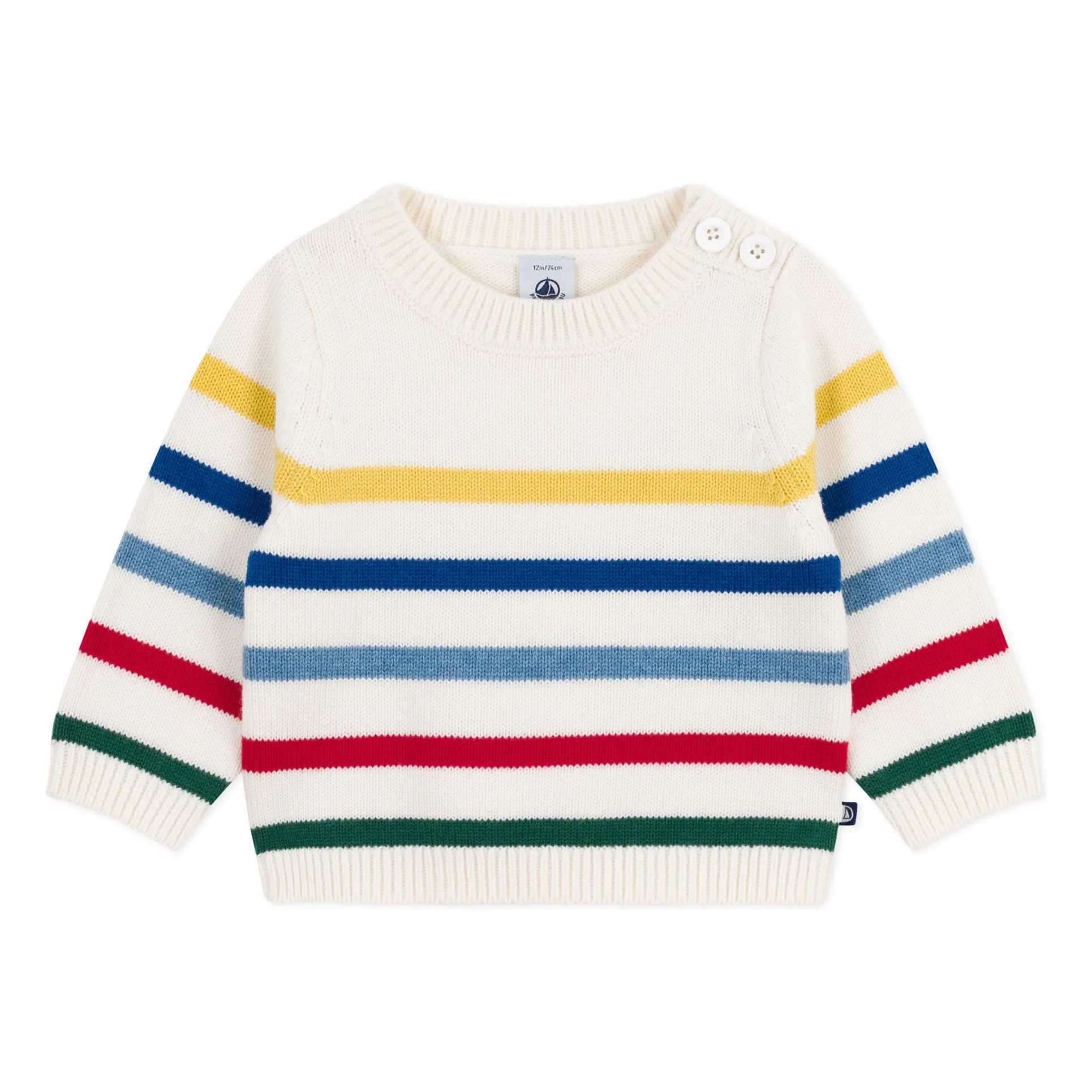 Petit Bateau Ecru Marinière Sweater