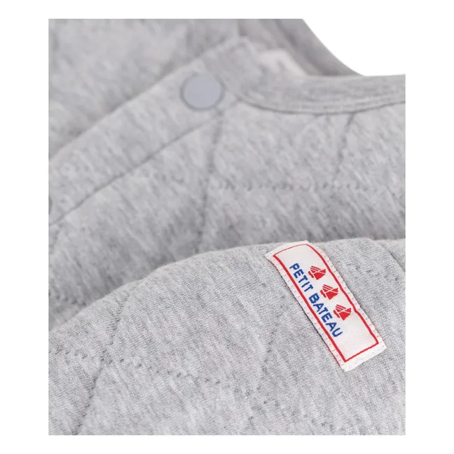 Logo Button Vest | Heather grey
