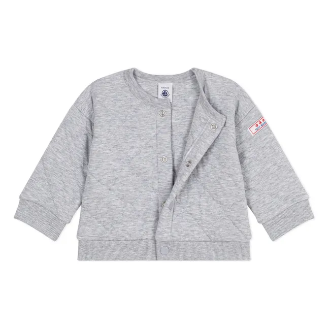 Logo Button Vest | Heather grey