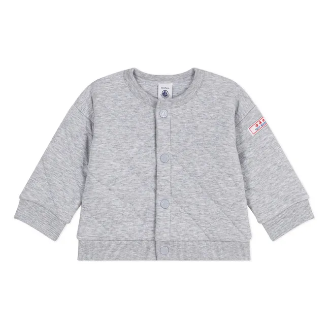 Logo Button Vest | Heather grey