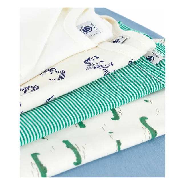 Lot 5 Bodies Crocodiles Coton Bio | Ecru