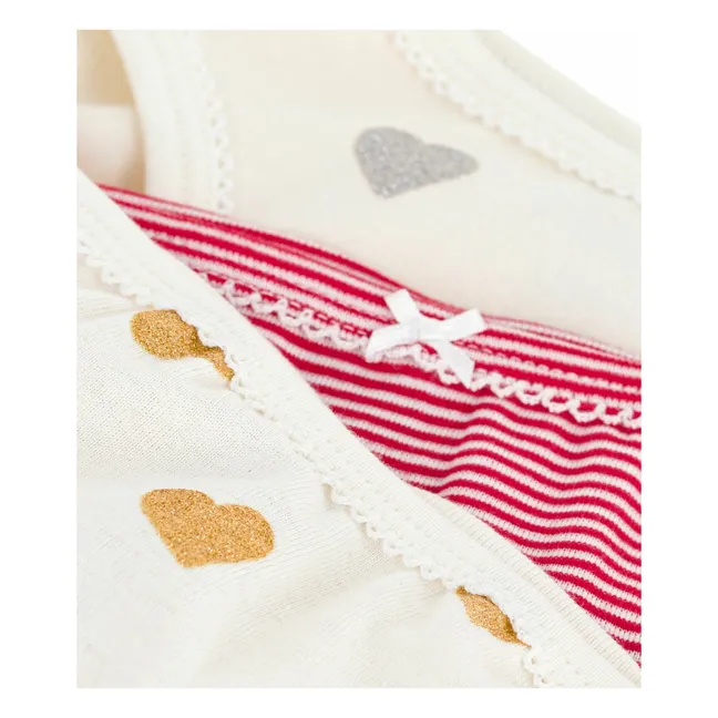 3er Set Glitter Hearts Höschen | Seidenfarben