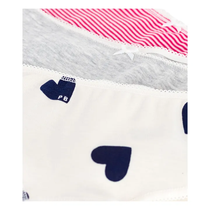 Lote de 3 calzoncillos a rayas | Blanco- Imagen del producto n°2