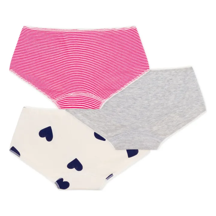 Lote de 3 calzoncillos a rayas | Blanco- Imagen del producto n°1